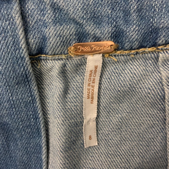 Free People Lace Up Mini Denim Jean Skirt Size 8 - Picture 10 of 11